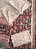 HAND BLOCK PRINTED COTTON 3-PIS SUIT WITH MULMUL DUPPATA (CMS26)