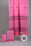HAND BLOCK PRINTED COTTON 3-PIS SUIT WITH MULMUL DUPPATA (CMS53)