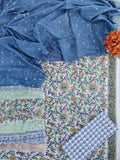 HAND BLOCK PRINTED COTTON 3-PIS SUIT WITH MULMUL DUPPATA (CMS68)