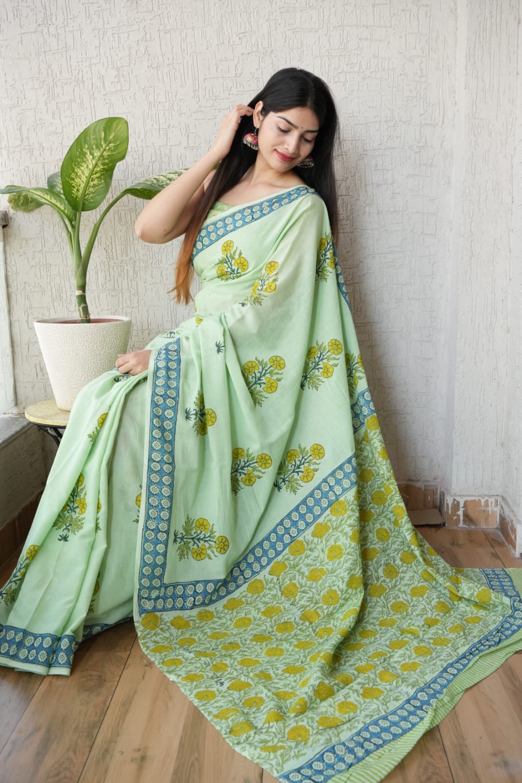Jaipur Cotton Mulmul Saree (CMS129)