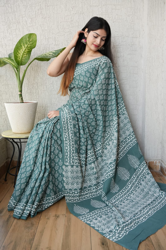 Jaipur Cotton Mulmul Saree (CMS75)