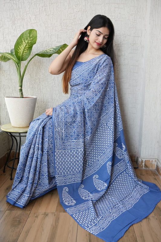 Jaipur Cotton Mulmul Saree (CMS130)