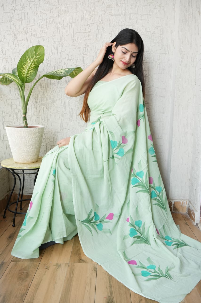 Jaipur Cotton Mulmul Saree (CMS131)