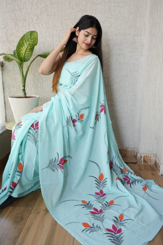 Jaipur Cotton Mulmul Saree (CMS133)