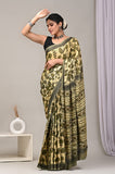 Ajrakh Hand Block Bagru Vanspati Printend Modal Silk Saree with Blouse (CID68)