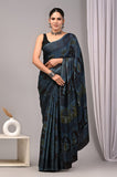 Ajrakh Hand Block Bagru Vanspati Printend Modal Silk Saree with Blouse (CID71)