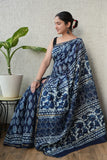 Bagru Hand Block Printed Chanderi Silk Saree with Blouse (CSS104)