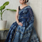 Bagru Hand Block Printed Chanderi Silk Saree with Blouse (CSS107)