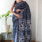 Bagru Hand Block Printed Chanderi Silk Saree with Blouse (CSS102)