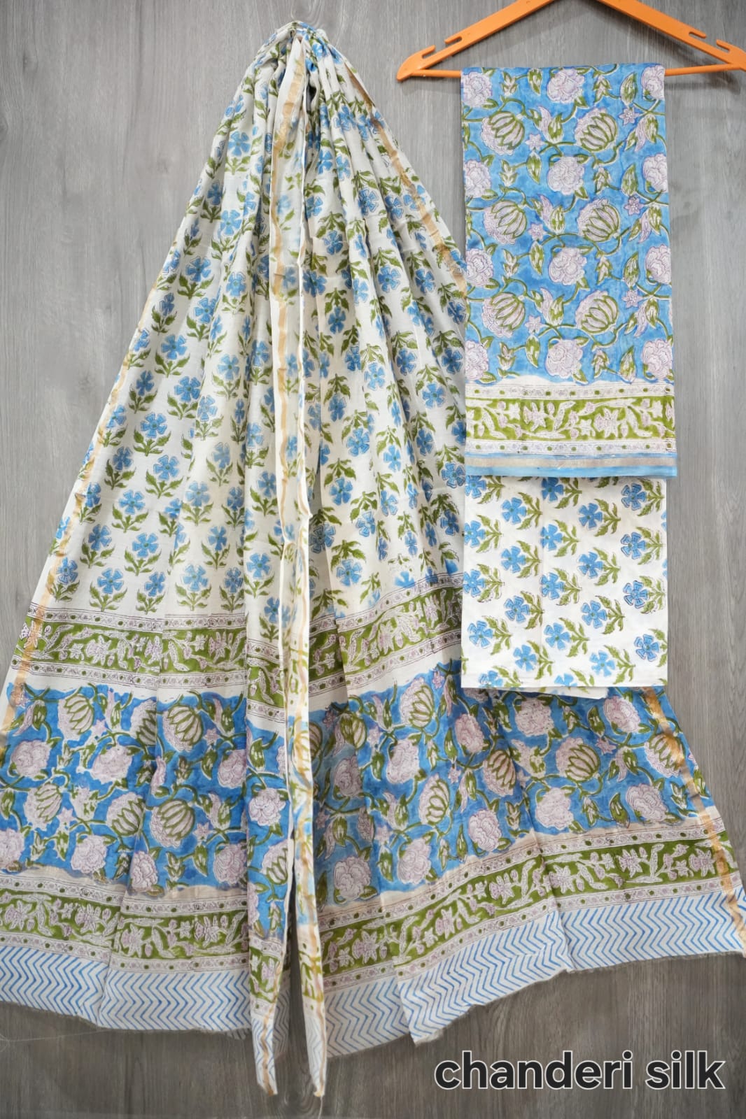 Jaipuri Block Printed Chanderi Silk Suits (CIN77)