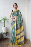 Jaipuri Hand Block Bagru Printed Maheshwari Silk Saree With Blouse (MSS136)