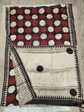 Ajrakh Hand Block Bagru Vanspati Printend Modal Silk Saree with Blouse (CID81)
