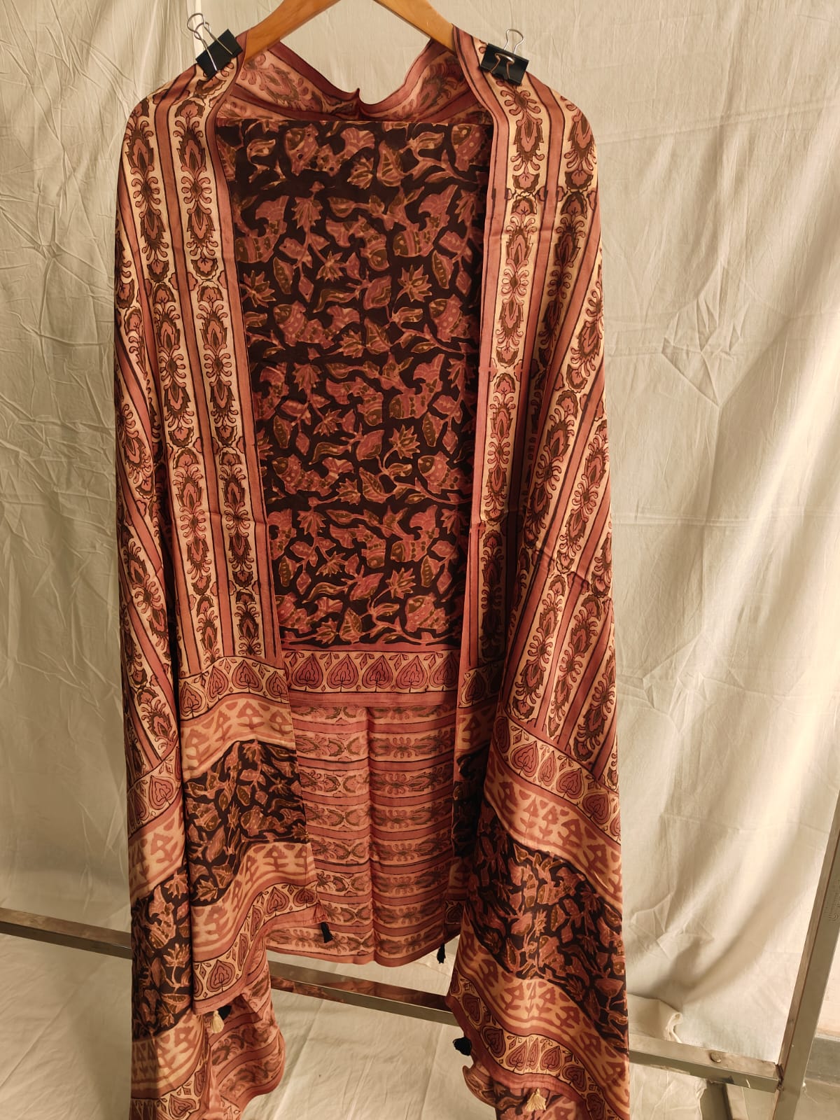 Vanaspati Ajrakh Hand Block Printed Suits Modal Silk Fabric (CIT51)