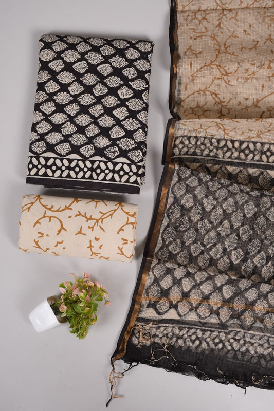 JAIPURI BLOCK PRINTED COTTON SUIT WITH KOTA DUPPATA (CKS103)