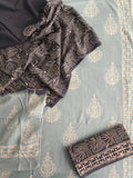 HAND BLOCK PRINTED COTTON 3-PIS SUIT WITH MULMUL DUPPATA (CMS90)