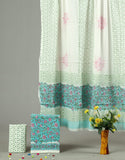 HAND BLOCK PRINTED COTTON 3-PIS SUIT WITH MULMUL DUPPATA (CMS108)