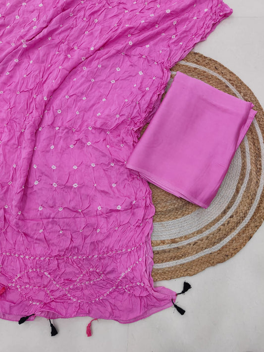 Vanaspati Ajrakh Hand Block Printed Suits Modal Silk Fabric (CIT55)