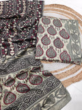 Vanaspati Ajrakh Hand Block Printed Suits Modal Silk Fabric (CIT68)