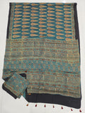 HAND BLOCK PRINTED AJRAKH MODAL SILK SAREE (CIG74)