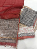 HAND BLOCK PRINTED KOTA DORIYA SUIT WITH KOTA DORIYA DUPPATA (FKS85)