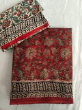 HAND BLOCK BAGRU PRINTED KOTA DORIYA SAREE WITH MULMUL BLOUSE (KDS92)