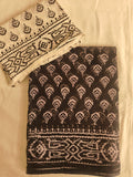 HAND BLOCK BAGRU PRINTED KOTA DORIYA SAREE WITH MULMUL BLOUSE (KDS91)