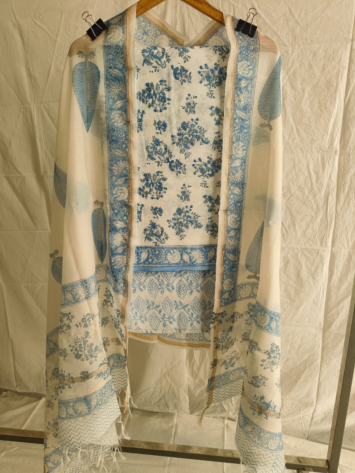 JAIPUR COTTON SUIT WITH CHANDERI DUPPATA (CSS78)