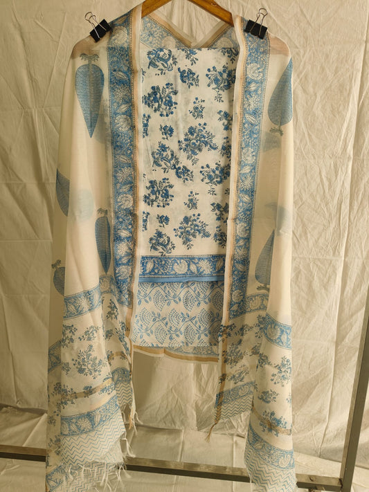 JAIPUR COTTON SUIT WITH CHANDERI DUPPATA (CSS78)