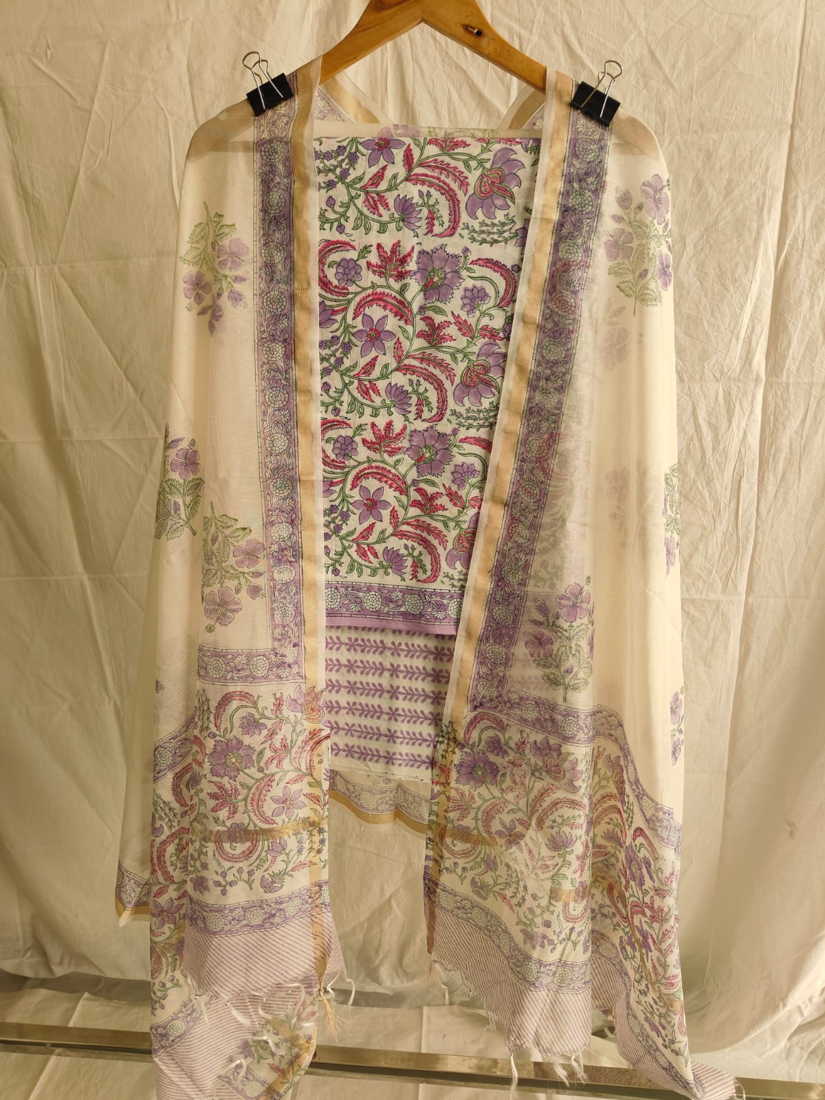 JAIPUR COTTON SUIT WITH CHANDERI DUPPATA (CSS79)