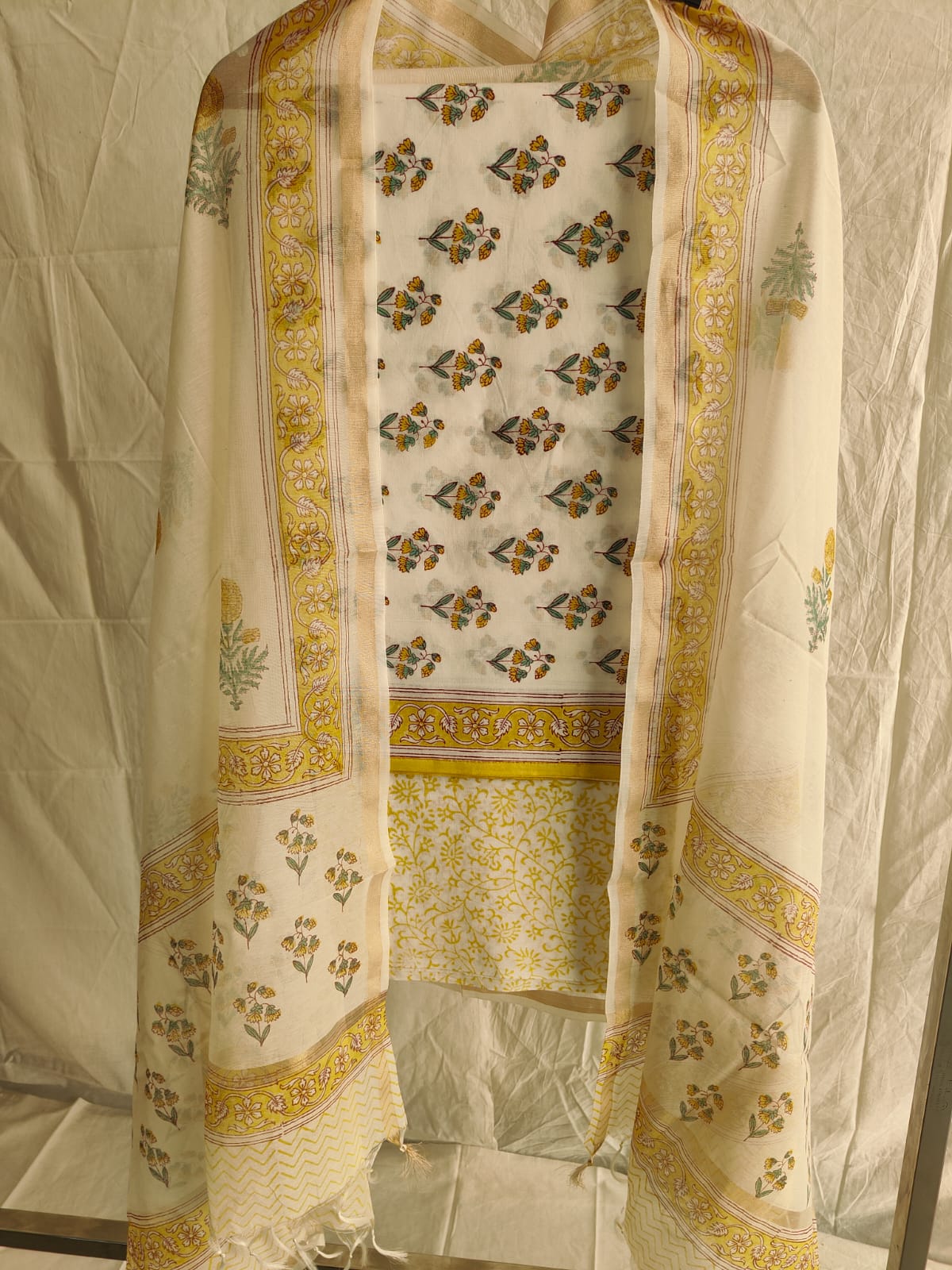 JAIPUR COTTON SUIT WITH CHANDERI DUPPATA (CSS80)
