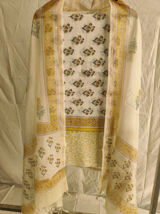JAIPUR COTTON SUIT WITH CHANDERI DUPPATA (CSS80)
