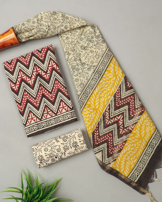 JAIPUR COTTON SUIT WITH CHANDERI DUPPATA (CSS81)