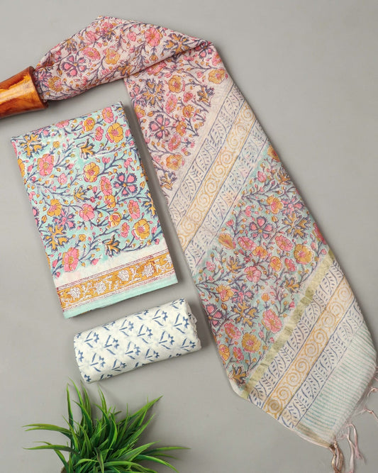 JAIPUR COTTON SUIT WITH CHANDERI DUPPATA (CSS84)