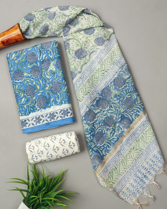JAIPUR COTTON SUIT WITH CHANDERI DUPPATA (CSS91)