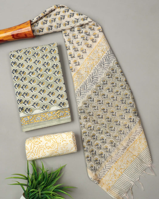 JAIPUR COTTON SUIT WITH CHANDERI DUPPATA (CSS92)