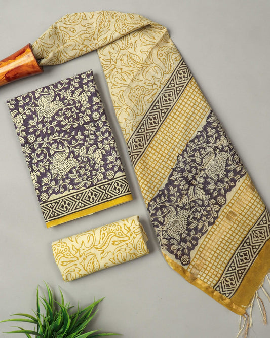 JAIPUR COTTON SUIT WITH CHANDERI DUPPATA (CSS81)