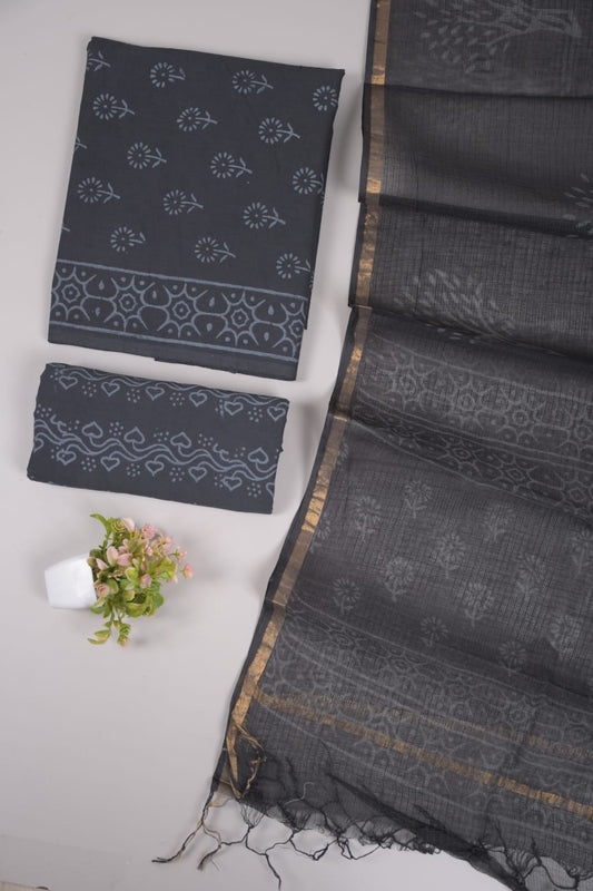 JAIPURI BLOCK PRINTED COTTON SUIT WITH KOTA DUPPATA (CKS106)