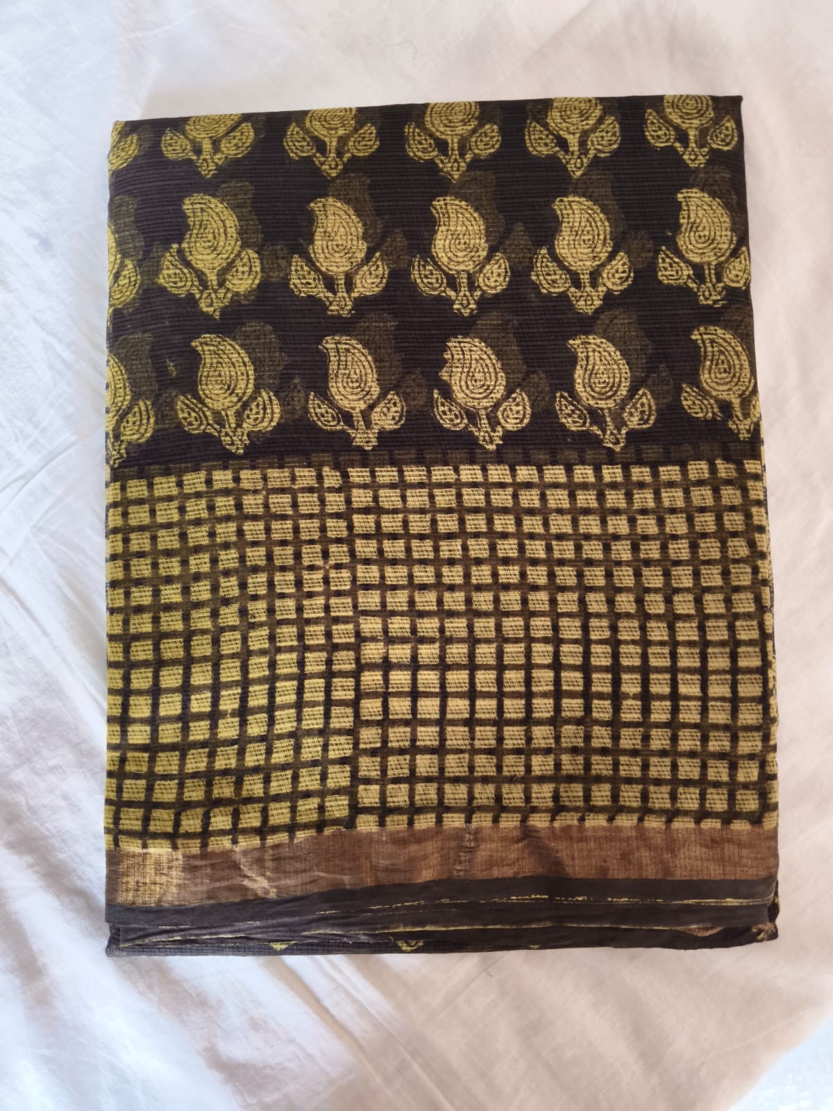 Jaipuri Block Printed Cotton Kota Doriya Saree (CIS102)