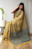 Jaipuri Block Printed Cotton Kota Doriya Saree (CIS105)