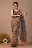 Jaipuri Block Printed Cotton Kota Doriya Saree (CIS113)