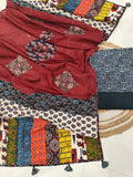 Ajarkh  Print Suit Pcs With Patch Work And Mirror Work Dupatta (ASW06)