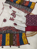 Ajarkh  Print Suit Pcs With Patch Work And Mirror Work Dupatta (ASC011)