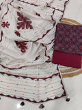 Ajarkh  Print Suit Pcs With Patch Work And Mirror Work Dupatta (ASC023)