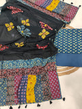 Ajarkh  Print Suit Pcs With Patch Work And Mirror Work Dupatta (ASC028)