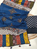 Ajarkh  Print Suit Pcs With Patch Work And Mirror Work Dupatta (ASC026)