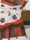 Ajarkh  Print Suit Pcs With Patch Work And Mirror Work Dupatta (ASC032)