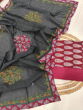 Ajarkh  Print Suit Pcs With Patch Work And Mirror Work Dupatta (ASC035)