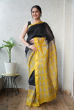 Jaipuri Hand Block Bagru Printed Maheshwari Silk Saree With Blouse (MSS156)