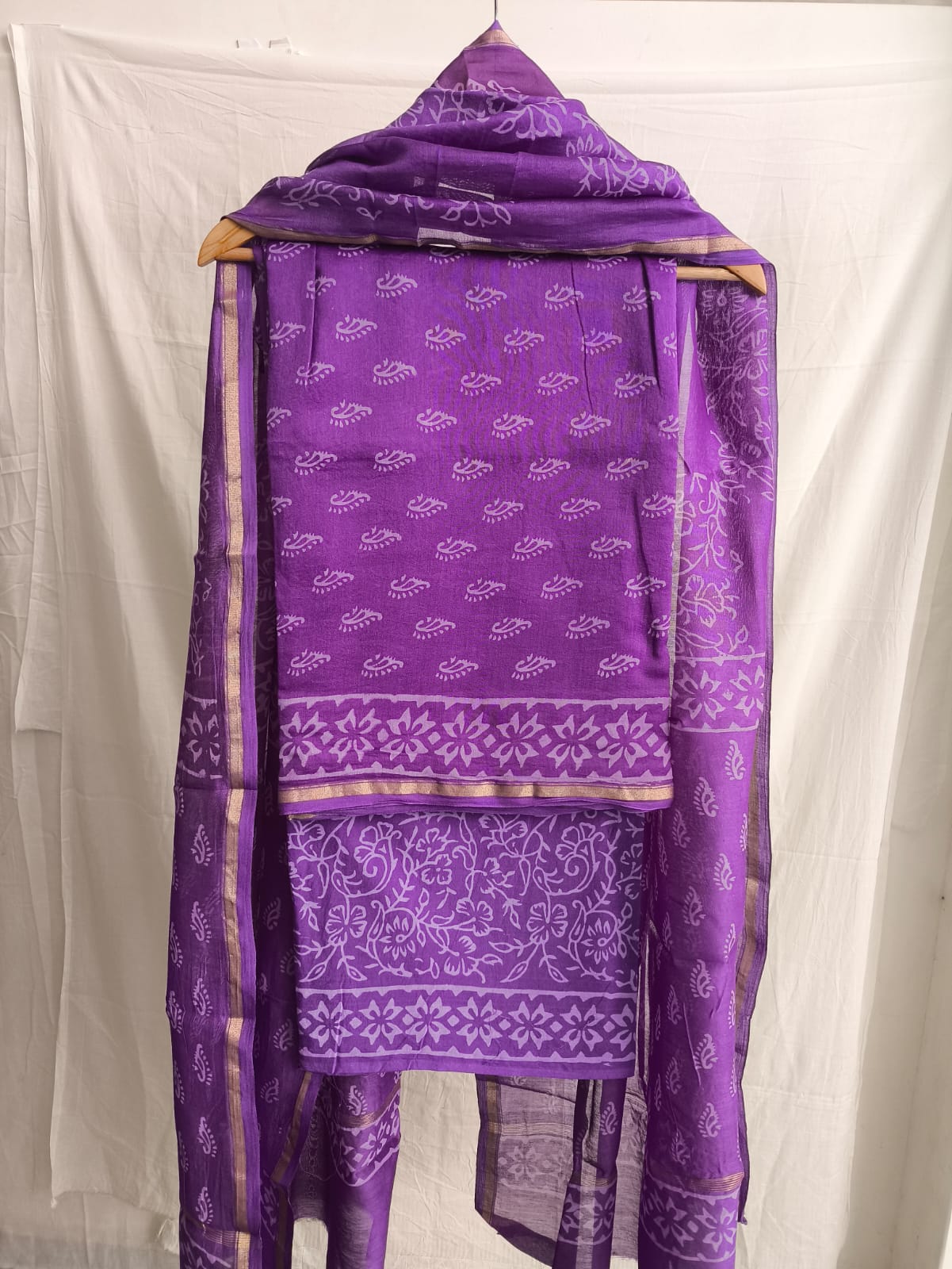 Jaipuri Block Printed Chanderi Silk Suits (CIN93)