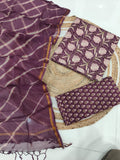 JAIPURI BLOCK PRINTED COTTON SUIT WITH KOTA DUPPATA (CKS125)